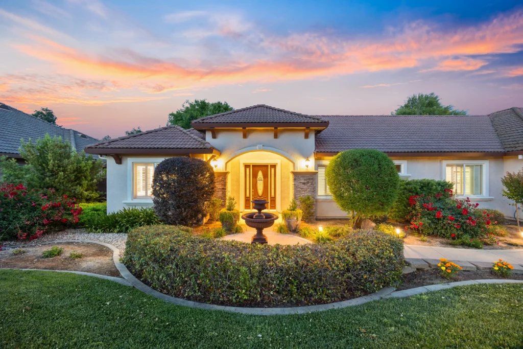 Hickory home exterior at dusk
